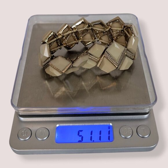 (2/$20) Beige Stone Stretch Bracelet - Picture 5 of 5